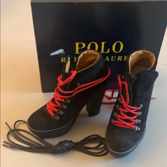Polo by Ralph Lauren Shoes | Super Cute Polo Ralph Lauren Lace Up Booties | Color: Black | Size: 6.5 | Paigeelizabethm's Closet